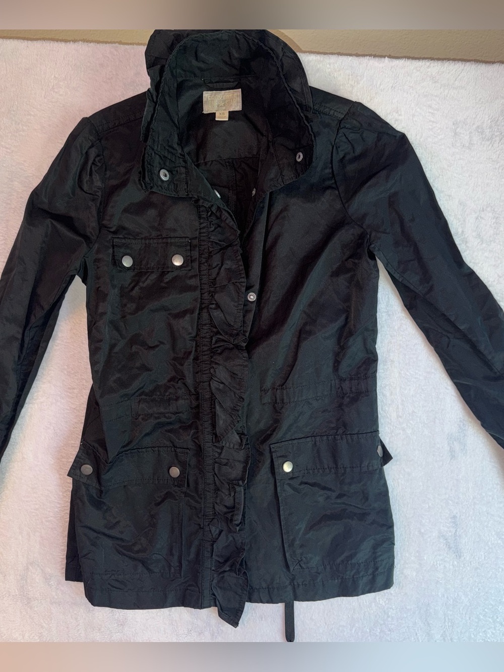 Converse One Star Y2K Shimmer Utility Jacket XS Black
